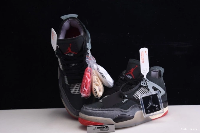 Kicktheory Off White Jordan x CV9388-001 Bred Air 4 Retro 0821